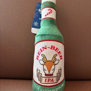 Petco Dog Plush Squeak Toy 11" "Rein-Beer IPA" Christmas Reindeer NEW